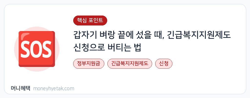 긴급복지지원제도 신청