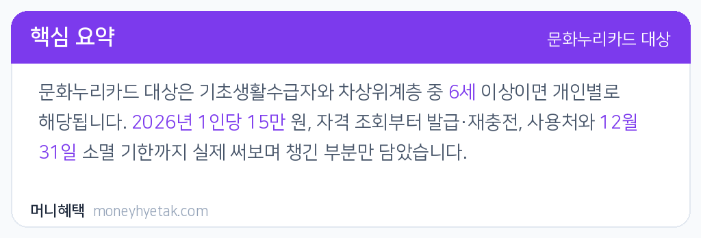 문화누리카드 대상