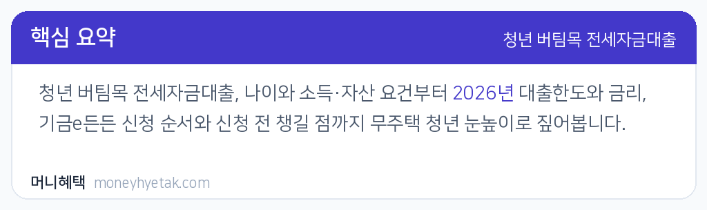 청년 버팀목 전세자금대출