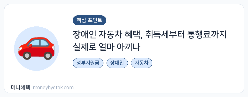 장애인 자동차 혜택
