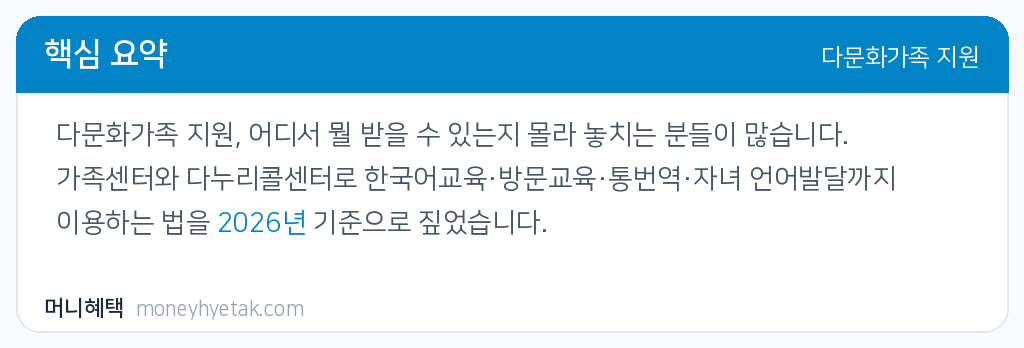 다문화가족 지원