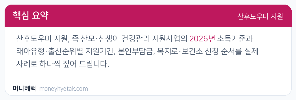 산후도우미 지원
