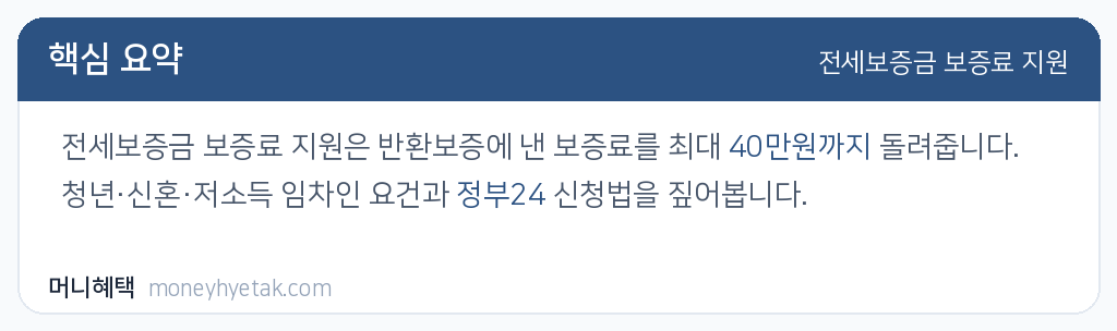 전세보증금 보증료 지원