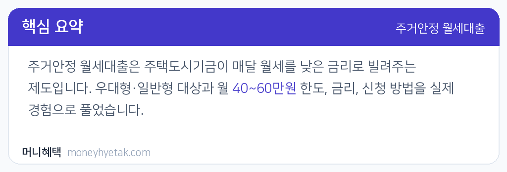 주거안정 월세대출